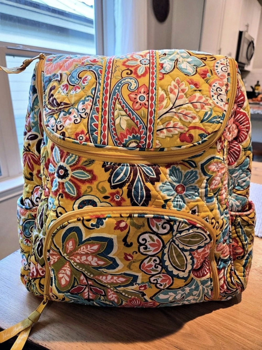 Vera Bradley Little Bit Paisley Backpack in Yellow & Multicolor
